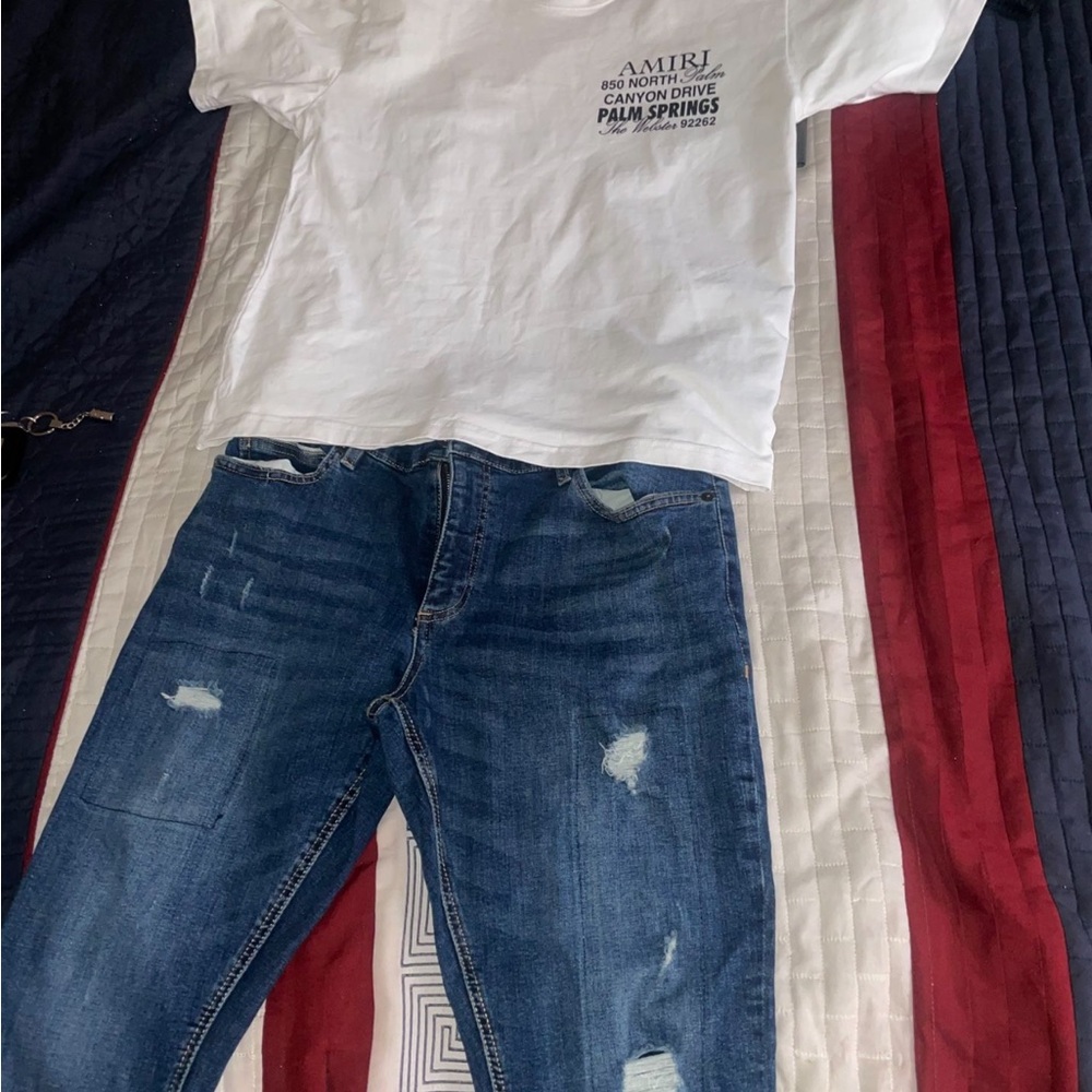 Amiri White Short Sleeve Tee